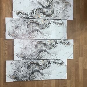 Abstract Black and Gray Canvas Art Set